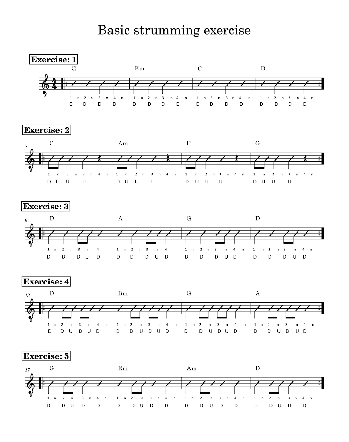 Exercises for Strumming